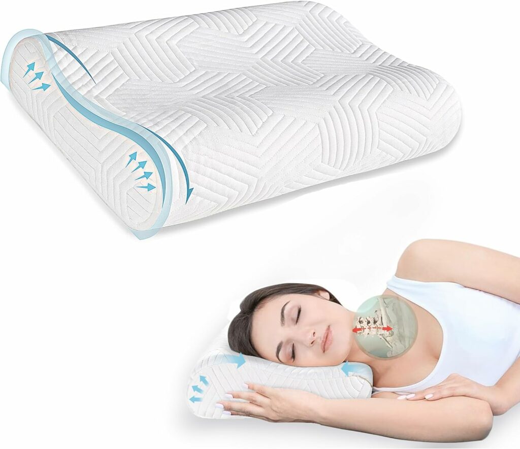 Almohada 50D Cervical de Espuma Viscoelastica Altura Regulable