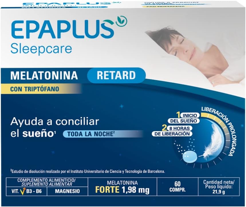 EPAPLUS Sleepcare, Melatonina Retard con Triptófano